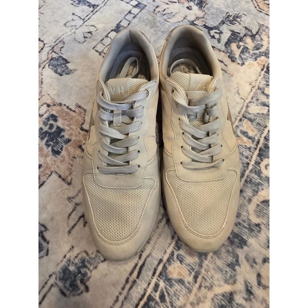 Vintage Havana Ronit Women's‎ Size 10 Cream Beige Gold Glitter Star Sneakers
